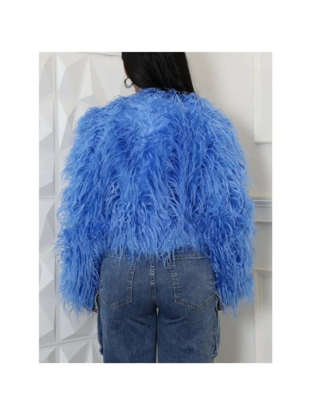 Faux Fur Open Front Cropped Outerwear
